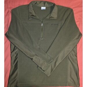 Columbia Men's Quarter Zip Fleece, Green, Pullover Size XL